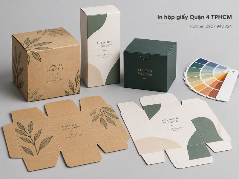 In hộp giấy Quận 4 TPHCM – Giá xưởng, thiết kế theo yêu cầu
